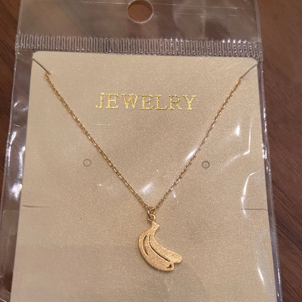 Cute dainty banana pendant necklace made in Korea
